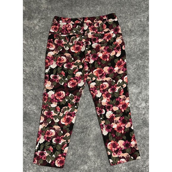 Banana Republic Pants Women's 4P Avery Allover Flower Print Cropped Multi - Picture 4 of 16